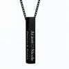 Custom Engraved Bar Necklace – Personalized Couple Name Pendant with Love Symbol & Message | Romantic Gift for Him & Her