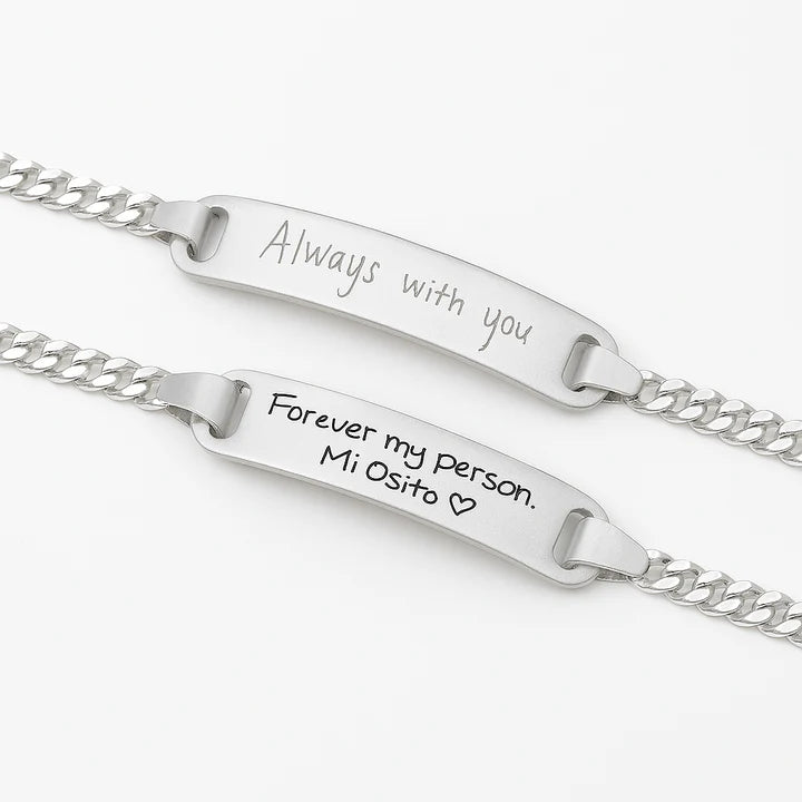 Gold Couple ID Bracelets – Personalized Engraved Matching Set