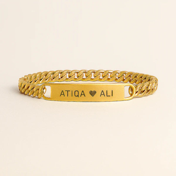 Personalized Gold Date Bracelet – Custom Engraved Jewelry Gift