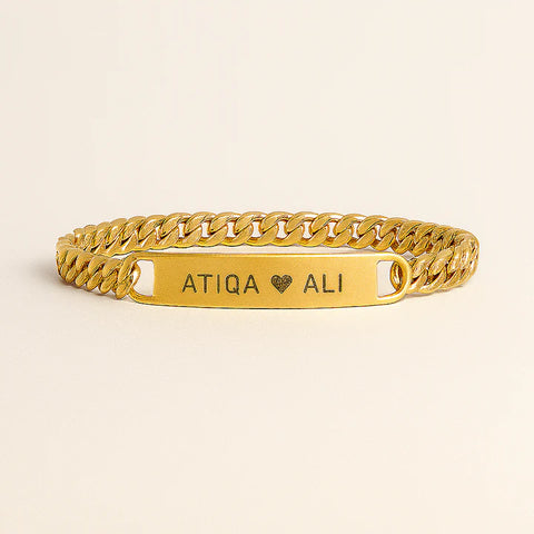 Personalized Gold Date Bracelet – Custom Engraved Jewelry Gift