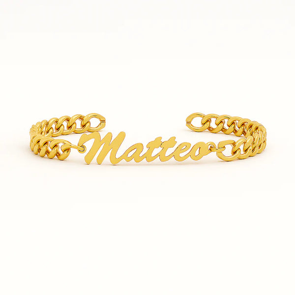 Custom Gold Name Bracelet – Personalized Cuban Chain Jewelry