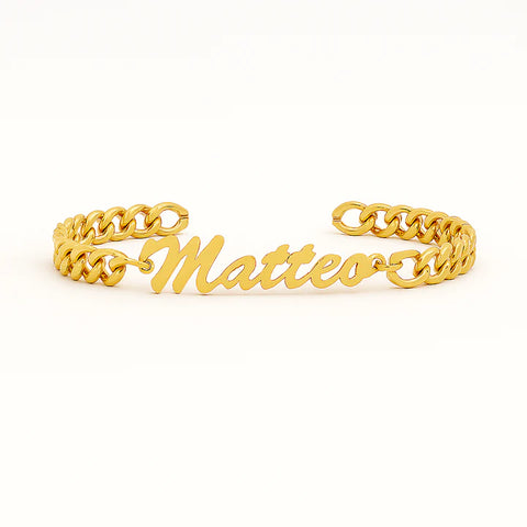 Custom Gold Name Bracelet – Personalized Cuban Chain Jewelry