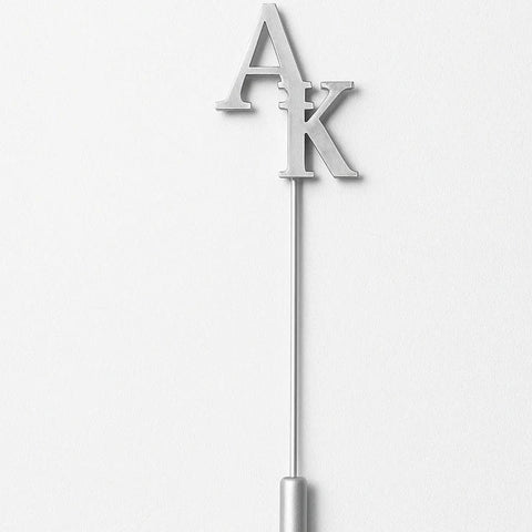 Personalized "YOUR NAME" Initial Tie Pin – Custom Gold & Silver Lapel Accessory