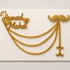 Custom Name Brooch – Gold & Silver Couple Pin with Chains