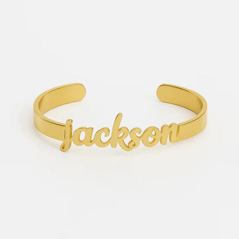 Personalized Silver Name Cuff Bracelets – Custom Couple & Single Designs
