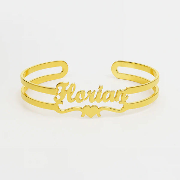 Custom Gold And Silver Name Cuff Bracelet – Personalized Florian Jewelry for Men & Women
