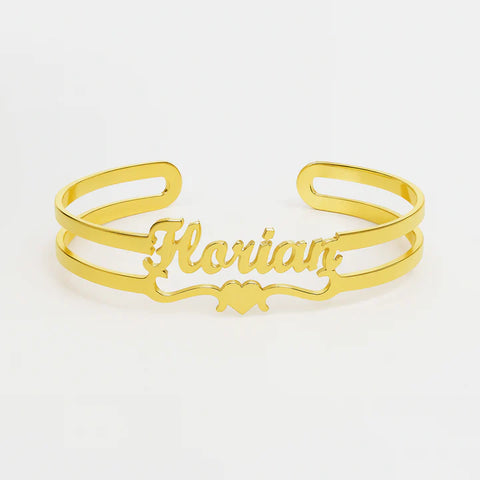 Custom Gold And Silver Name Cuff Bracelet – Personalized Florian Jewelry for Men & Women