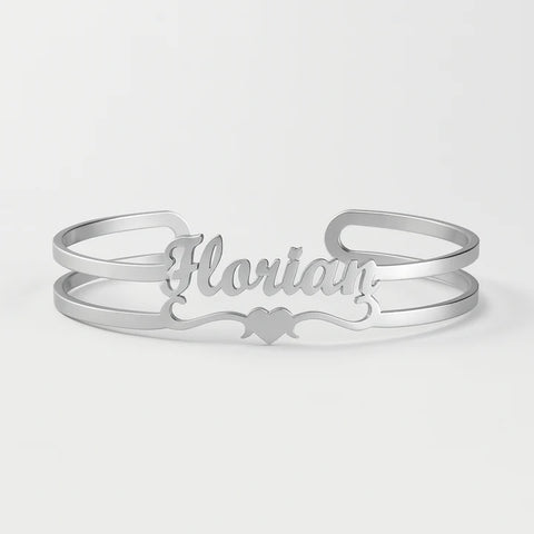 Custom Gold And Silver Name Cuff Bracelet – Personalized Florian Jewelry for Men & Women