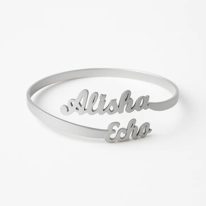 Custom Double Name Gold Bracelet