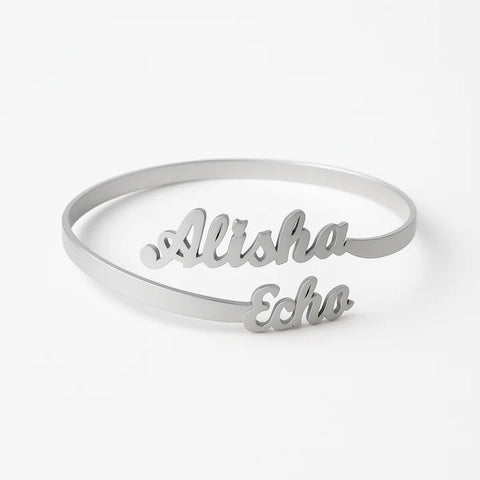 Custom Double Name Gold Bracelet