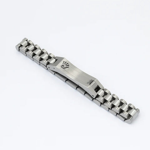 Premium Silver Stainless Steel Rolex Bracelet – Crown Engraved Men's Jewelry