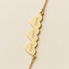 Custom Triple Heart Name Bracelet – Engraved Gold Family Jewelry
