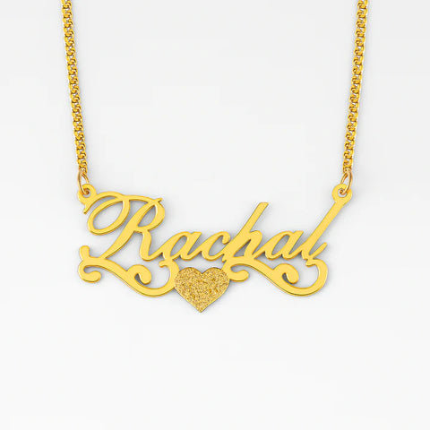 Custom Name Necklace with Heart | Personalized 24CT Gold Plated Jewelry | Elegant Script Name Pendant for Women & Girls
