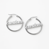 Custom Name Hoop Earrings – Personalized 24CT Gold Plated Round Statement Earrings for Women & Girls – Trendy Fashion Jewelry
