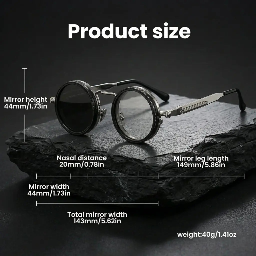 Adjustable Polarized Tint Round Sunglasses (1–9 Gear Control)