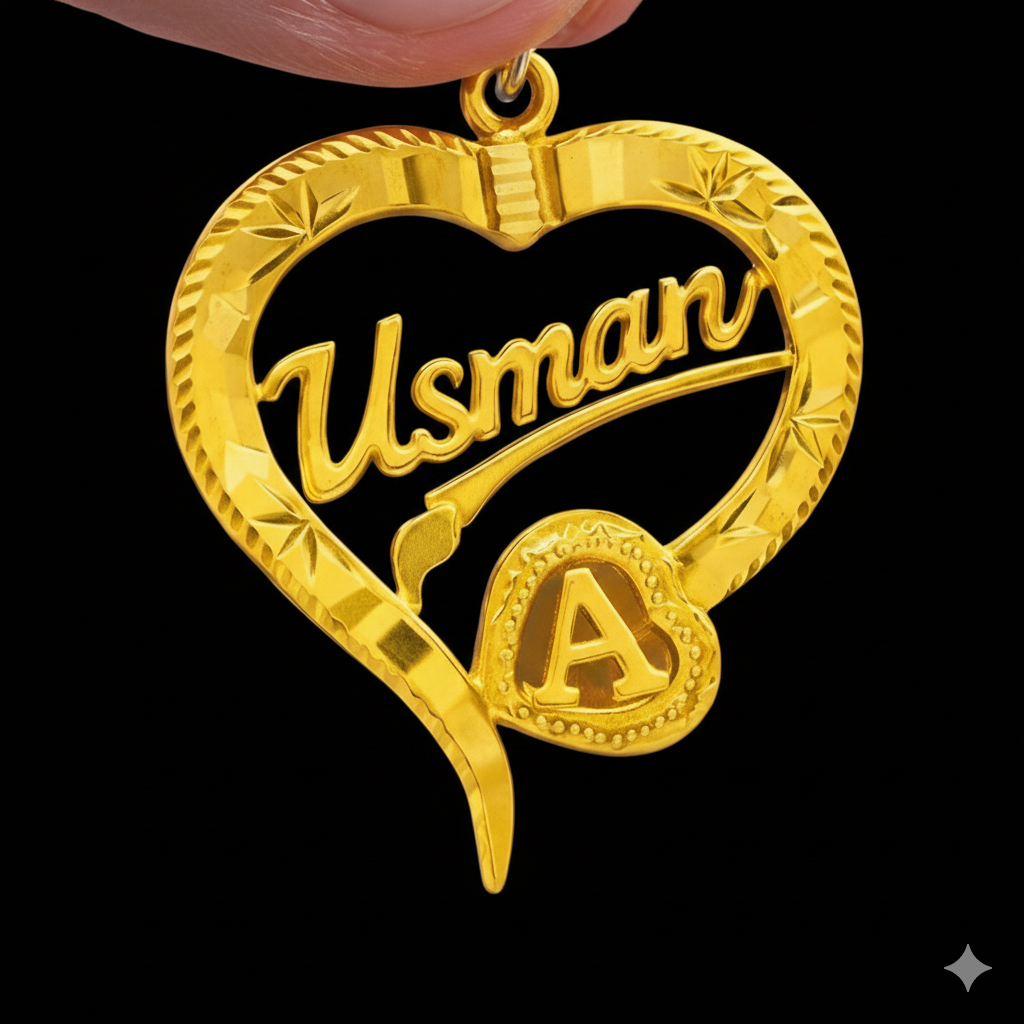 Personalized Heart Name Pendant