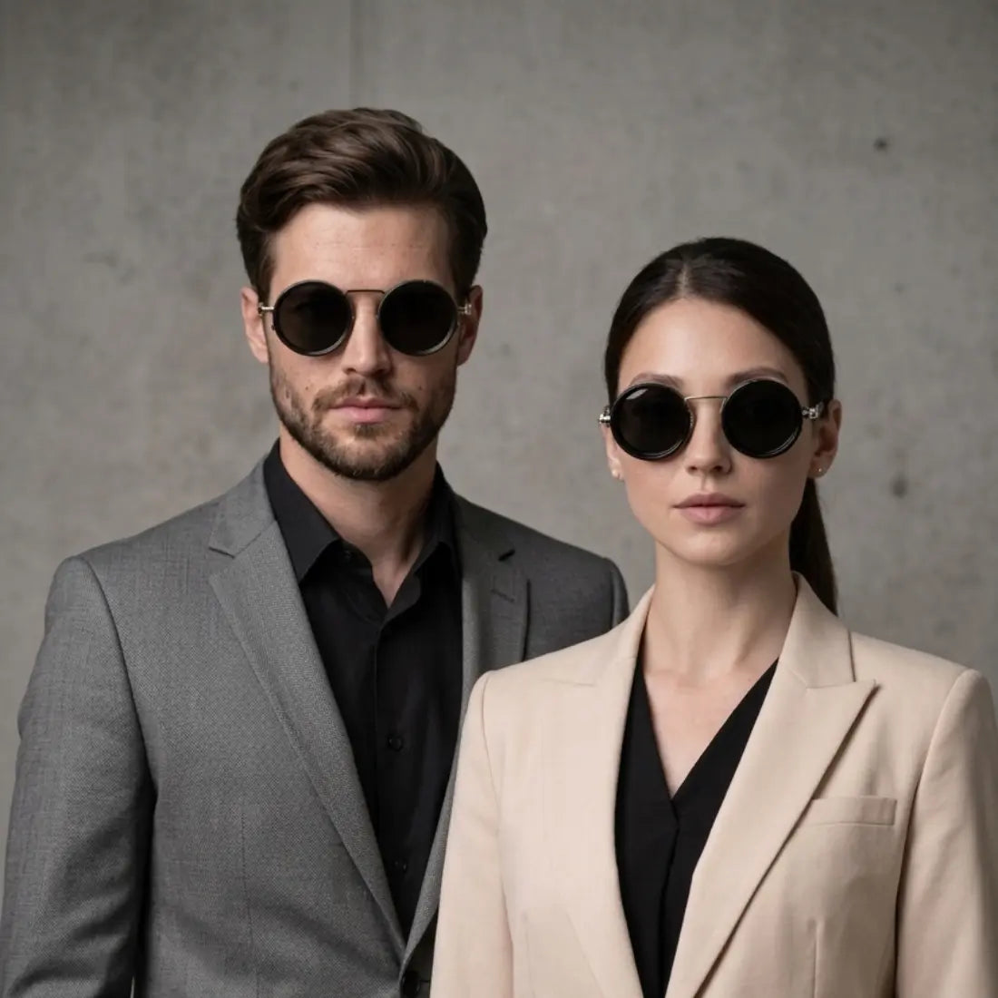 Adjustable Polarized Tint Round Sunglasses (1–9 Gear Control)