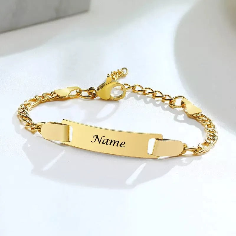 Personalized Baby Bracelet Custom Name For Children Infant Boy and Girl Love Angle Mom To Daughter/Son