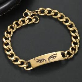"Evil Eye Charm Gold Chain Bracelet