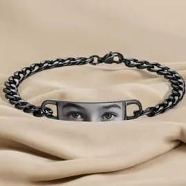 "Eyes on You" Black Metal Bracelet