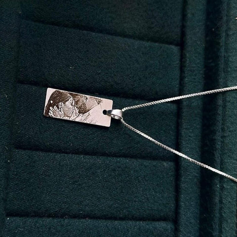 "Intimate Moments" Silver Pendant Necklace.