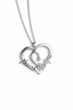 Elegant Personalized Heart Name Necklace with Diamond Accents