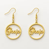 Custom Name Hoop Earrings – Personalized 24CT Gold Plated Circle Dangle Jewelry for Women