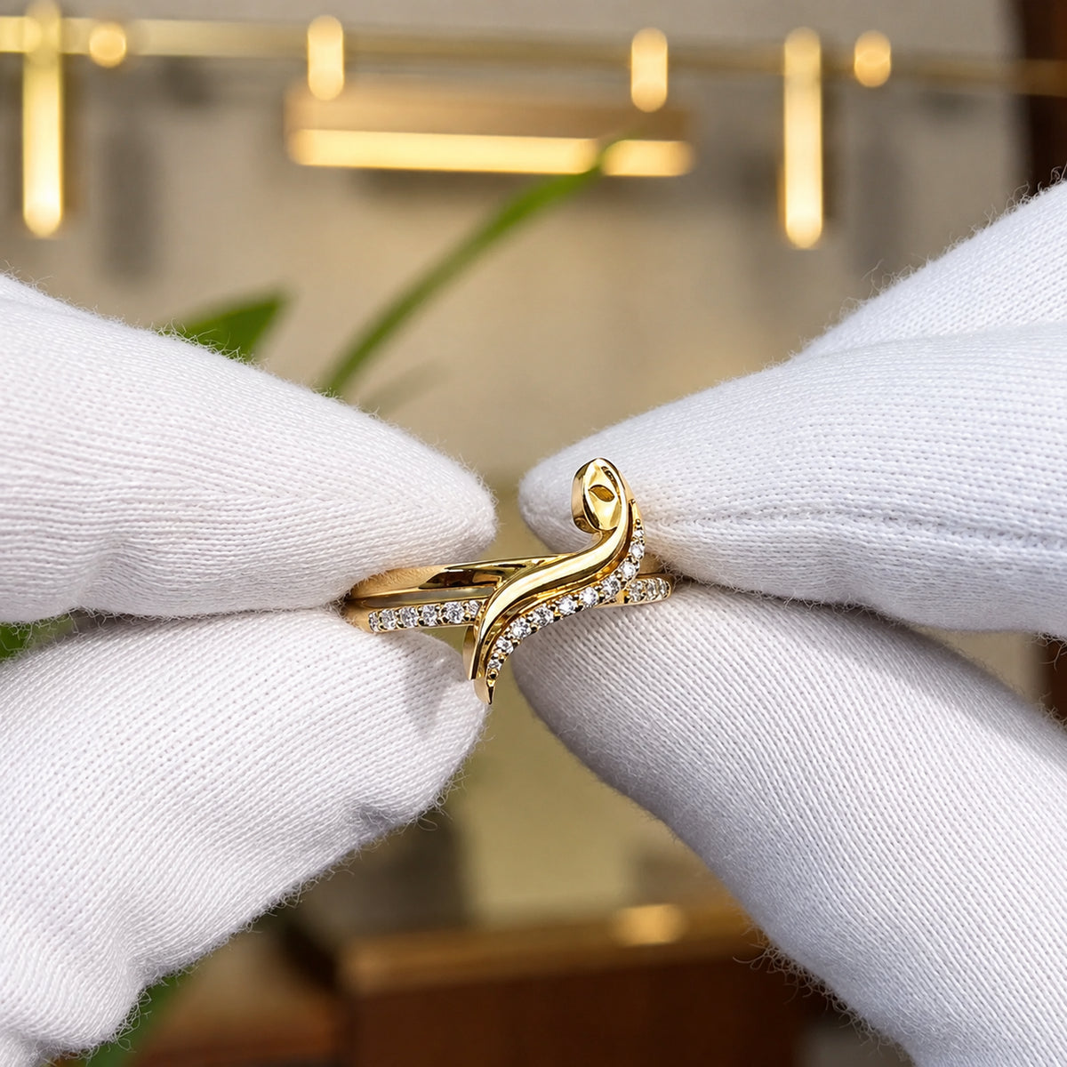 Customized Arabic Cubic Zirconia Initial Letter Ring